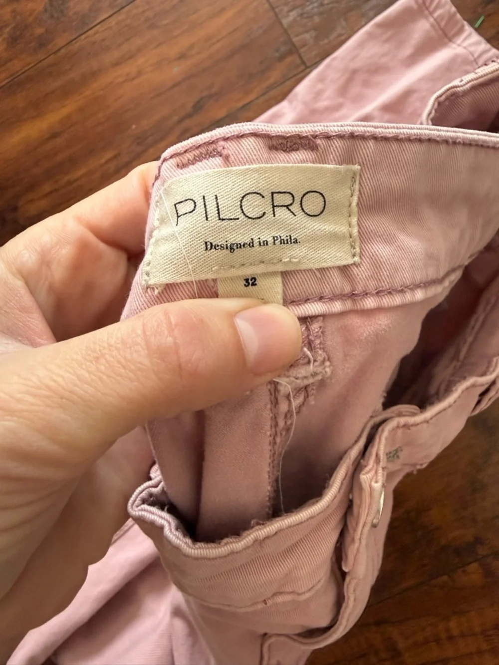 Anthropologie Pilcro Jefferson Straight Leg Utitly Jeans Pants in Dusty Rose 32